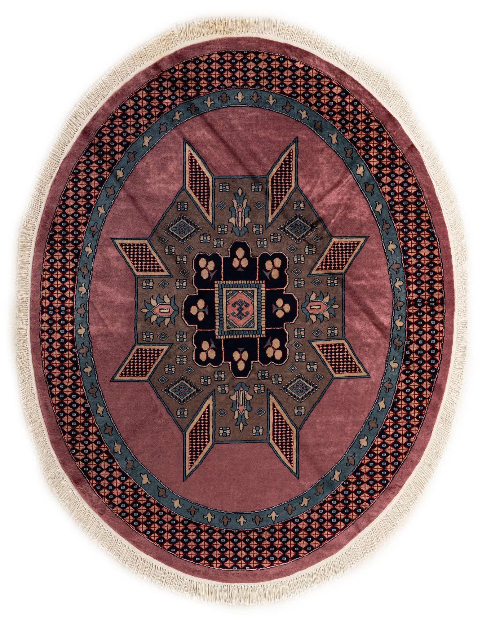 6' x 6' 1 Hand Knotted Bokhara Oriental Wool Round Rug