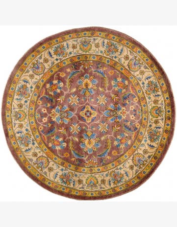6' 7 x 6' 7 Hand Knotted Kazak Round Rug