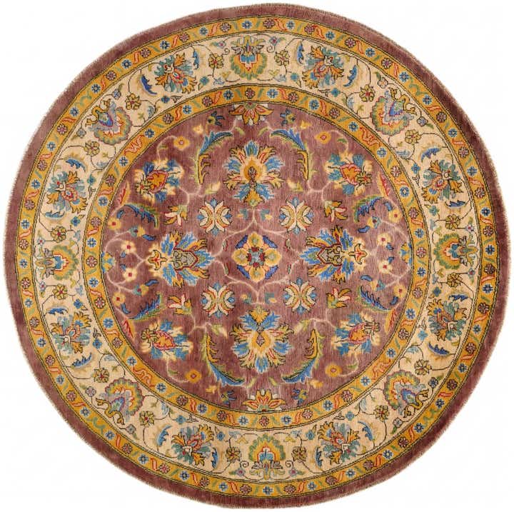 6' 7 x 6' 7 Hand Knotted Kazak Round Rug