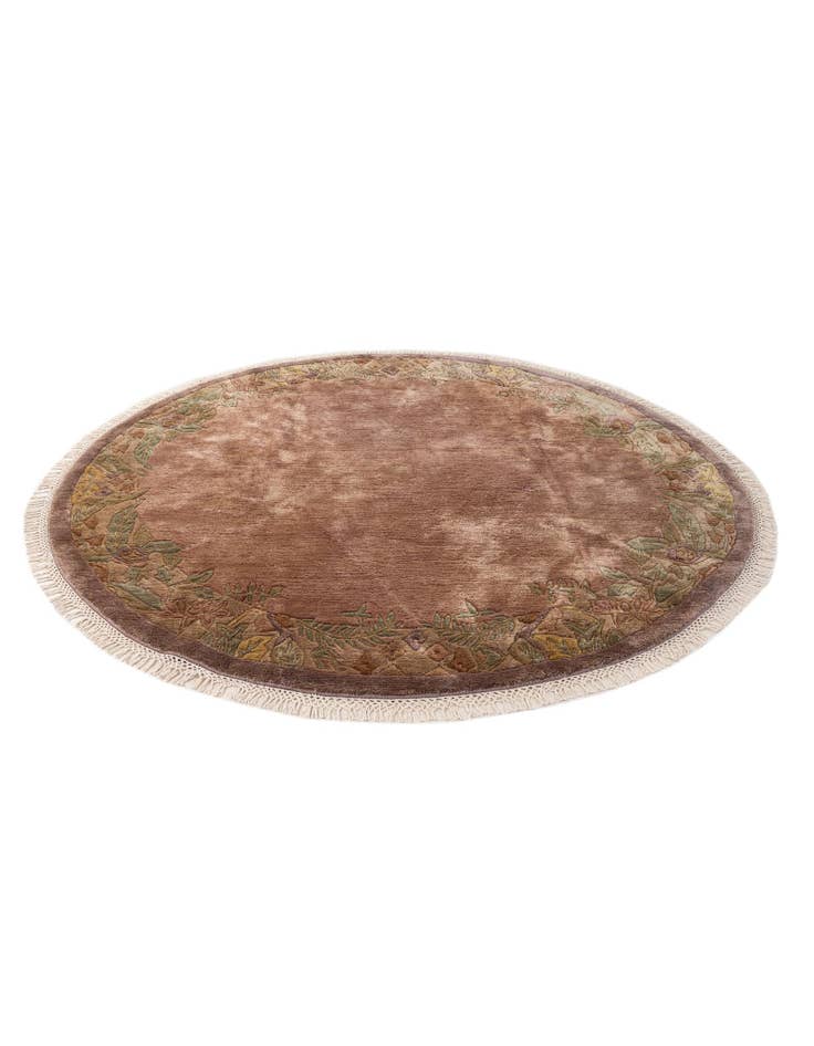 Detail image of 6' 6 x 6' 7  Hand Knotted Nepal Wool Round Rug