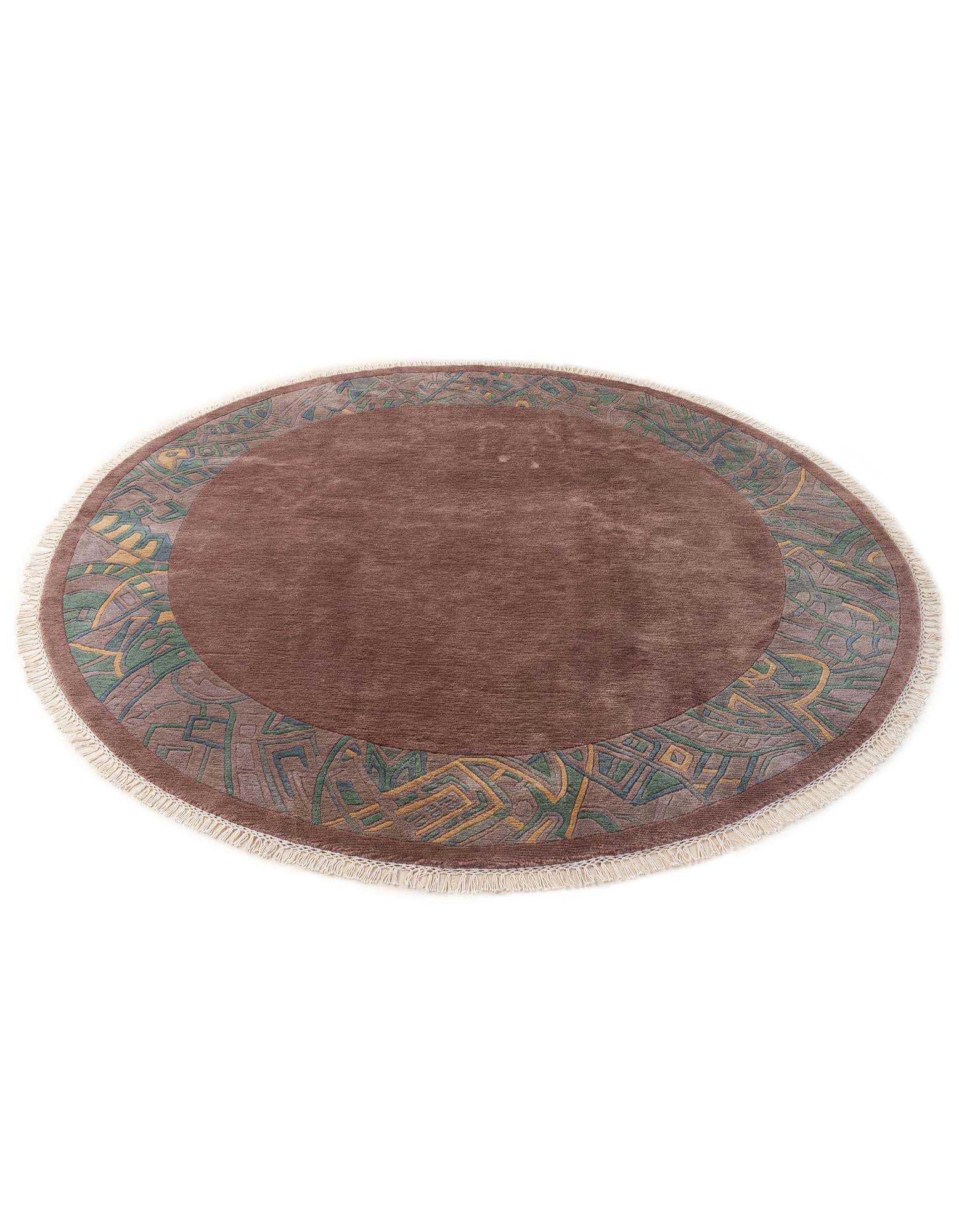 225cm x 230cm anudado a mano Tibet Alfombra Lana redondo