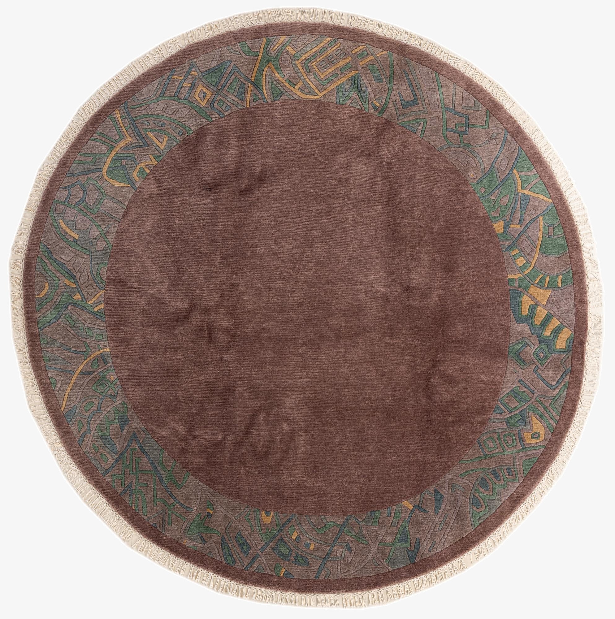 7' 5 x 7' 6  Hand Knotted Tibet Wool Round Rug