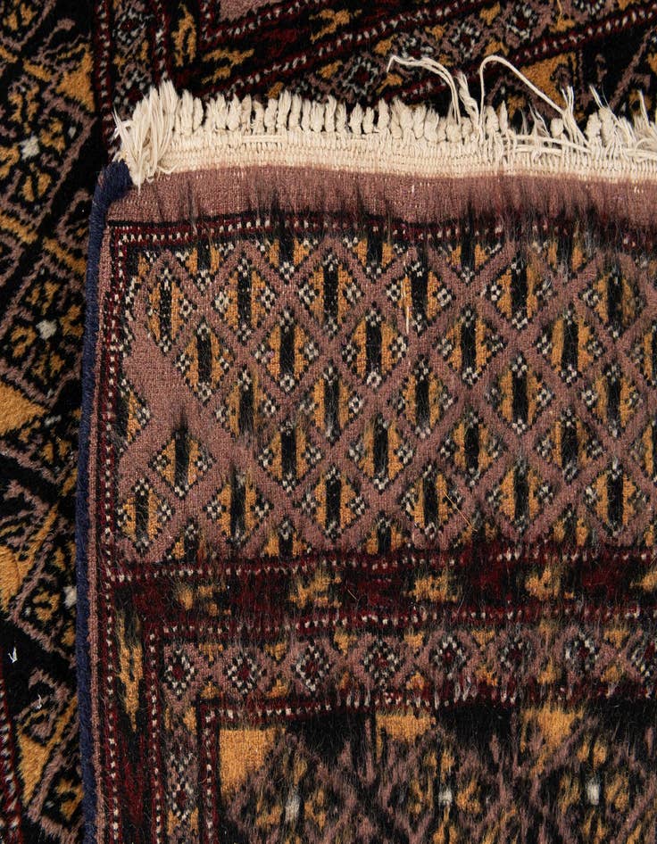 Detail image of 2' 11 x 11' 6 Hand Knotted Bokhara Wool Runner Rug