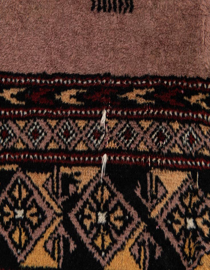 Detail image of 2' 11 x 11' 6 Hand Knotted Bokhara Wool Runner Rug