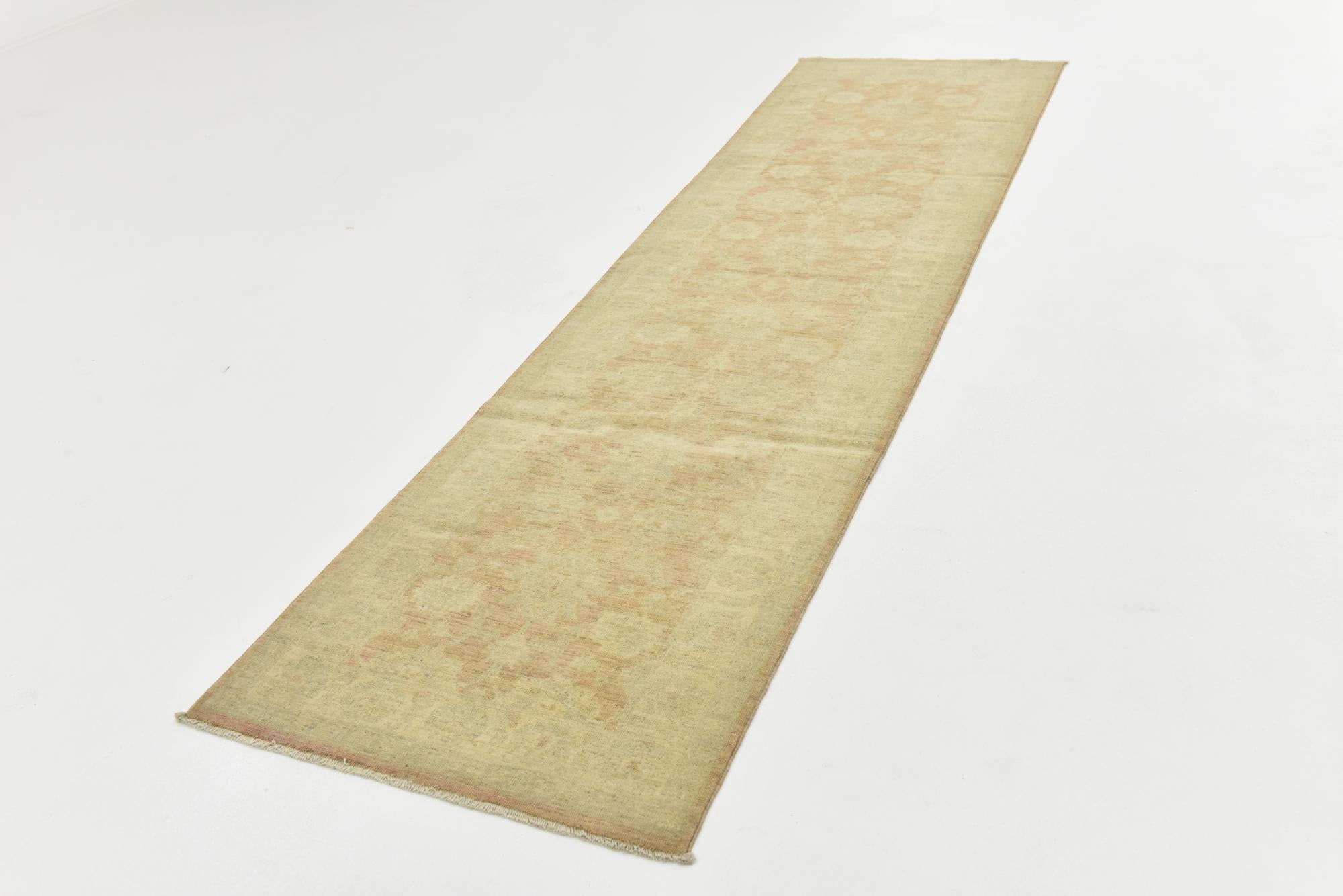 2' 7 x 9' 8 Hand Knotted Peshawar Ziegler Runner Rug
