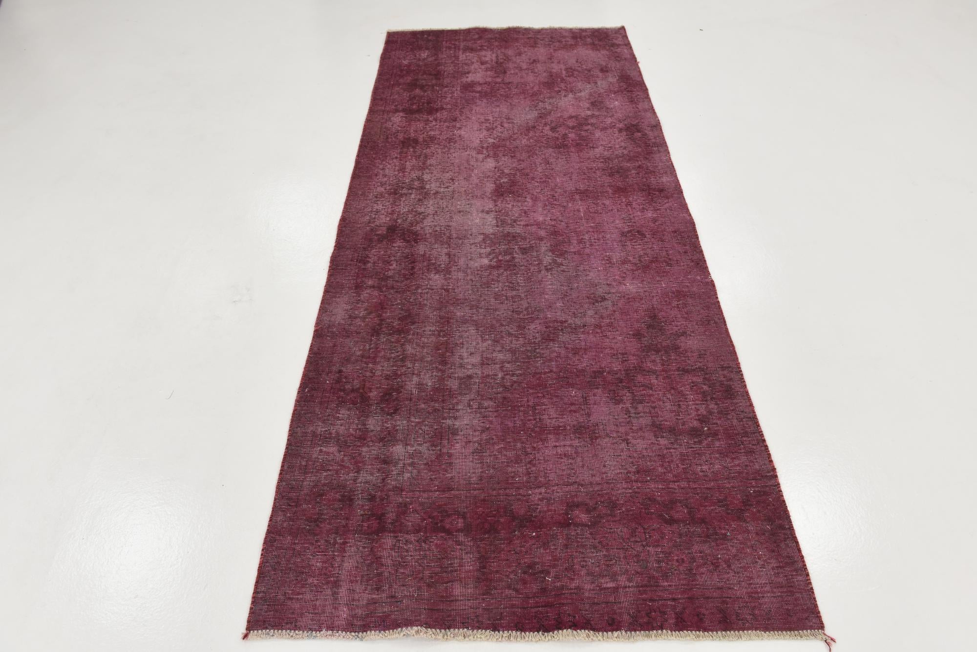 4' 4 x 10' 6 Hand Knotted Ultra Vintage Persian Wool Runner Rug