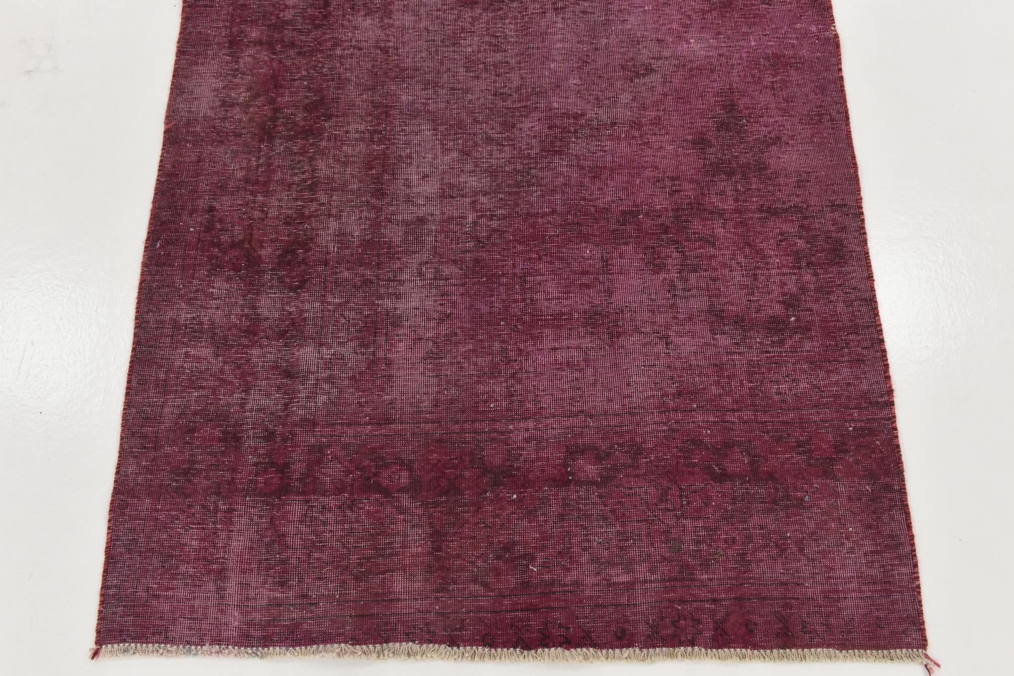 4' 4 x 10' 6 Hand Knotted Ultra Vintage Persian Wool Runner Rug