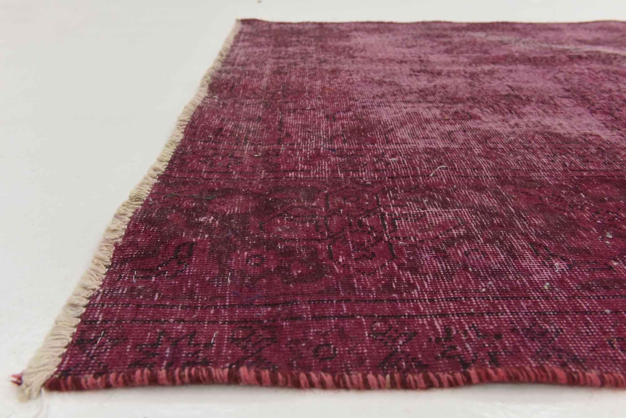 4' 4 x 10' 6 Hand Knotted Ultra Vintage Persian Wool Runner Rug