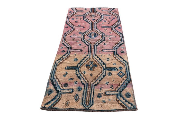 Detail image of 3' x 6' 9 Hand Knotted Ultra Vintage Persian Wool Runner Rug