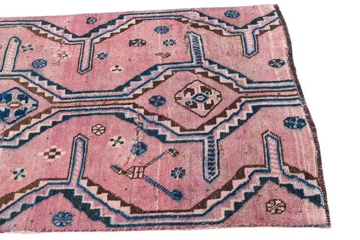 Detail image of 3' x 6' 9 Hand Knotted Ultra Vintage Persian Wool Runner Rug