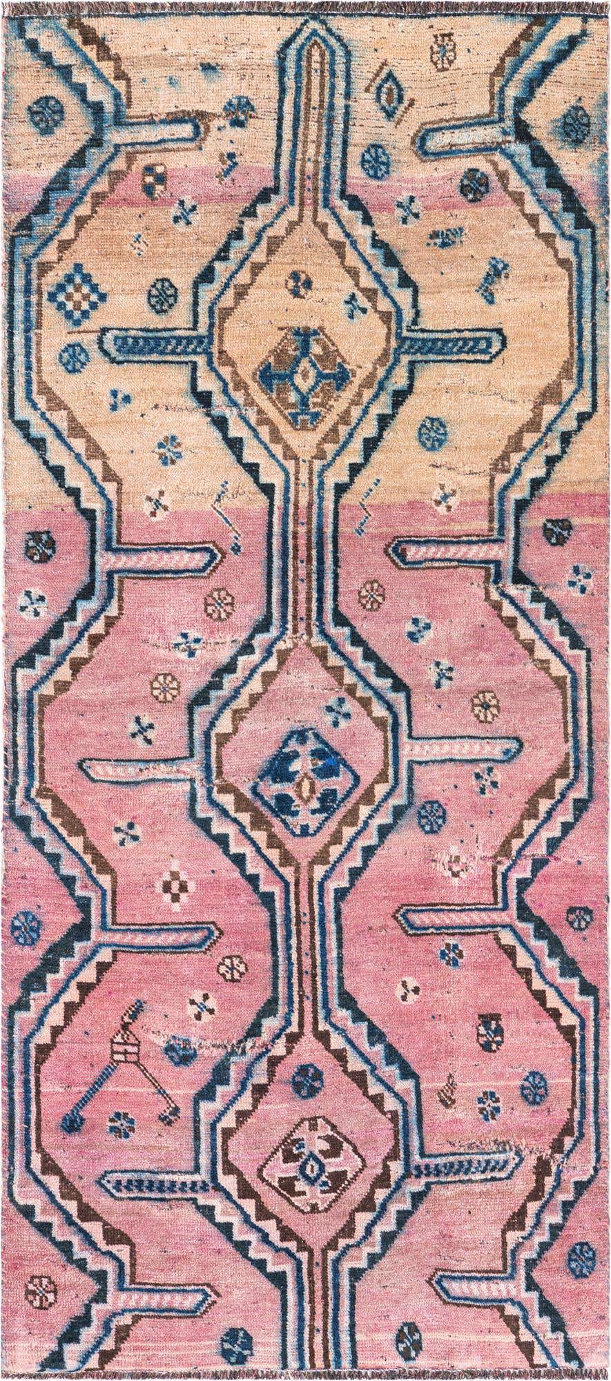 3' x 6' 9 Hand Knotted Ultra Vintage Persian Wool Runner Rug