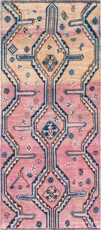 Detail image of 3' x 6' 9 Hand Knotted Ultra Vintage Persian Wool Runner Rug