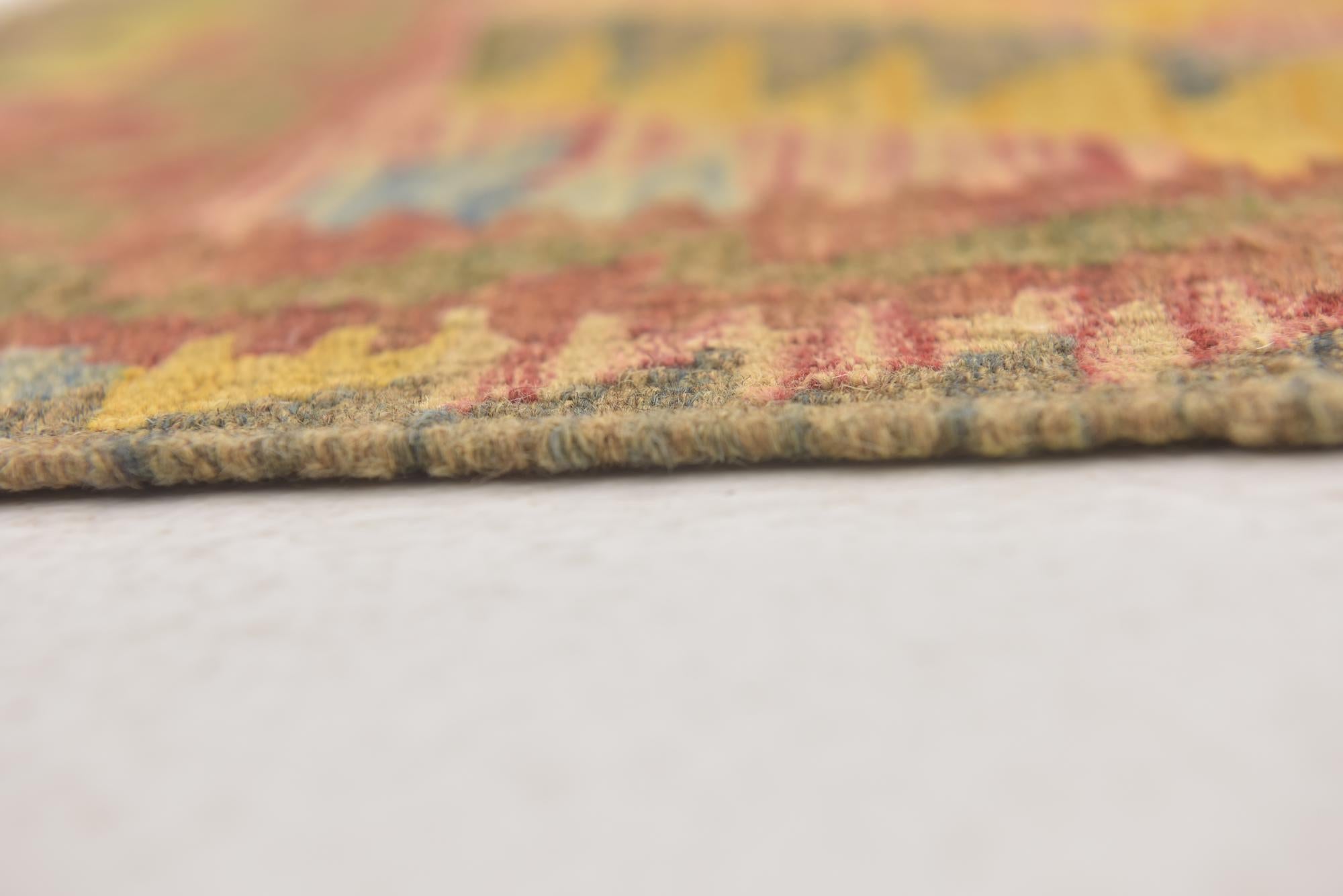 95cm x 100cm Tejido a mano Kilim Maymana Alfombra Lana Cuadrado