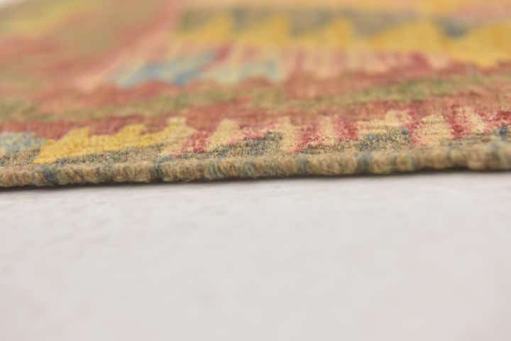 3' 2 x 3' 4 Hand Woven Kilim Maymana Wool Square Rug