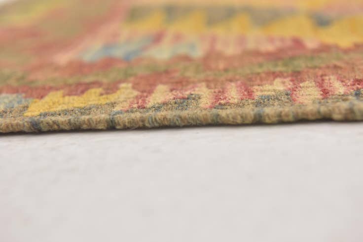 Detail image of 3' 2 x 3' 4 Hand Woven Kilim Maymana Wool Square Rug