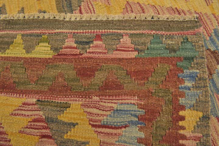 3' 2 x 3' 4 Hand Woven Kilim Maymana Wool Square Rug
