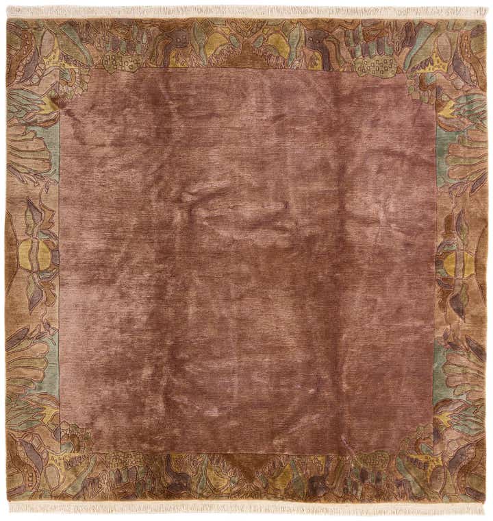 8' 2 x 8' 3 Hand Knotted Nepal Wool Square Rug