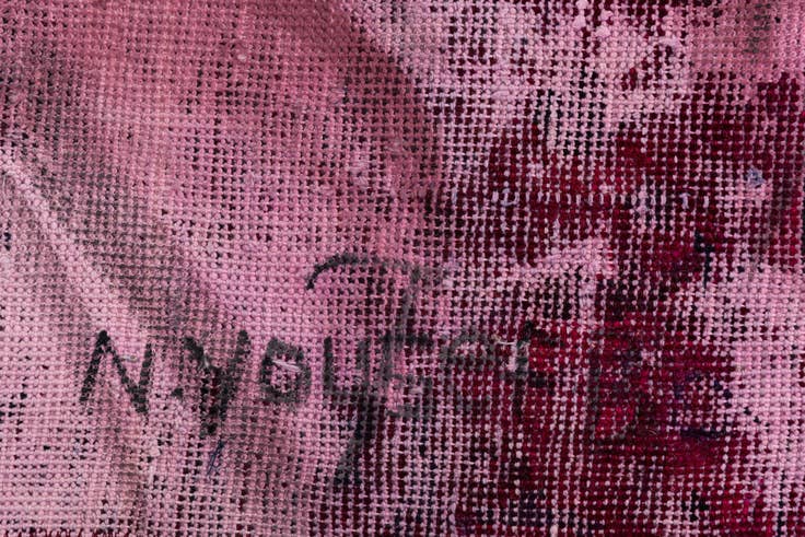 Detail image of 3' 9 x 4' 2 Hand Knotted Ultra Vintage Persian Wool Square Rug