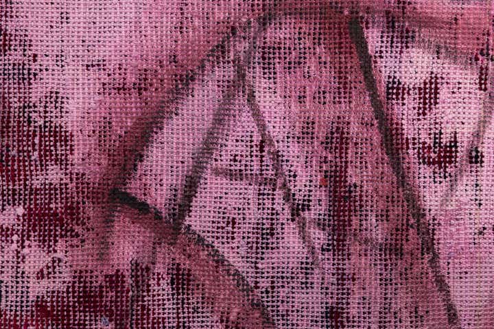 3' 9 x 4' 2 Hand Knotted Ultra Vintage Persian Wool Square Rug