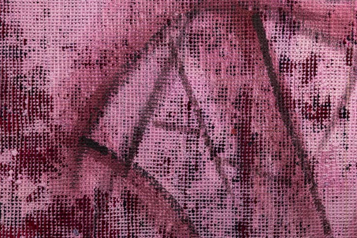 Detail image of 3' 9 x 4' 2 Hand Knotted Ultra Vintage Persian Wool Square Rug