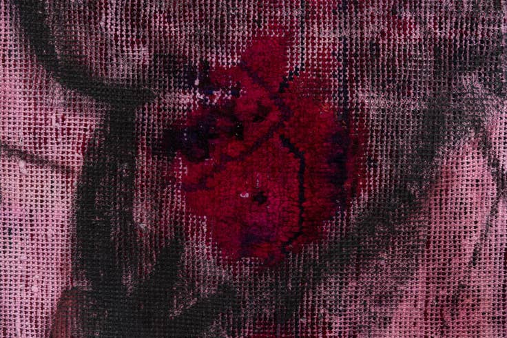 Detail image of 3' 9 x 4' 2 Hand Knotted Ultra Vintage Persian Wool Square Rug