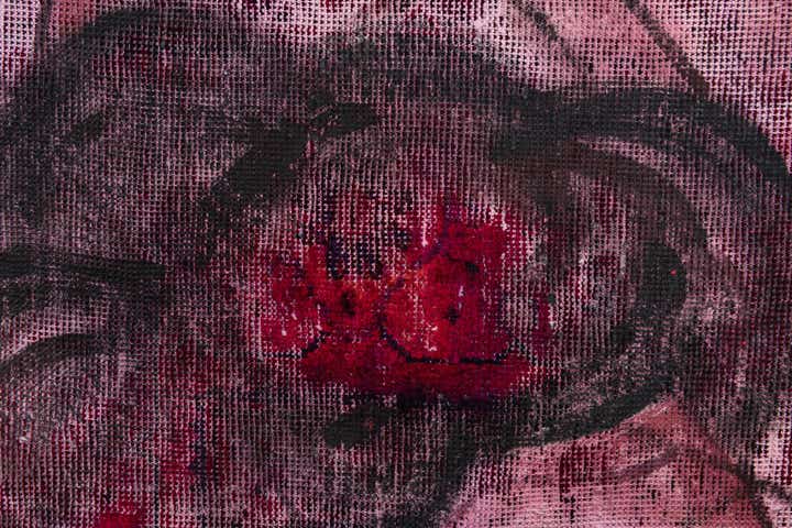 3' 9 x 4' 2 Hand Knotted Ultra Vintage Persian Wool Square Rug