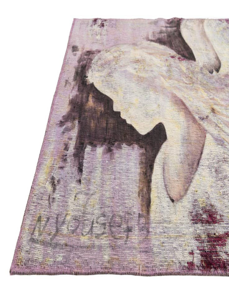 Detail image of 3' 4 x 3' 8  Hand Knotted Ultra Vintage Persian Wool Square Rug