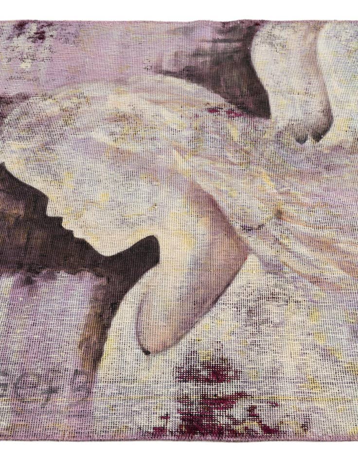 Detail image of 3' 4 x 3' 8  Hand Knotted Ultra Vintage Persian Wool Square Rug