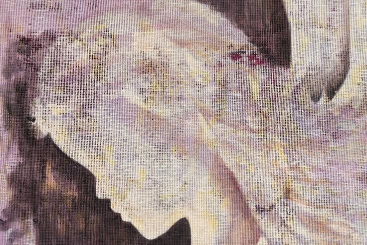 Detail image of 3' 4 x 3' 8 Hand Knotted Ultra Vintage Persian Wool Square Rug