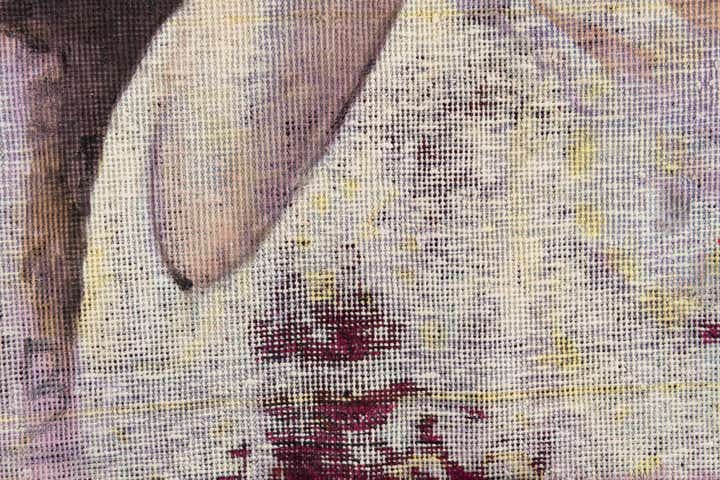 3' 4 x 3' 8 Hand Knotted Ultra Vintage Persian Wool Square Rug