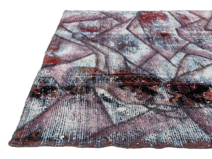 3' 4 x 3' 8 Hand Knotted Ultra Vintage Persian Wool Square Rug