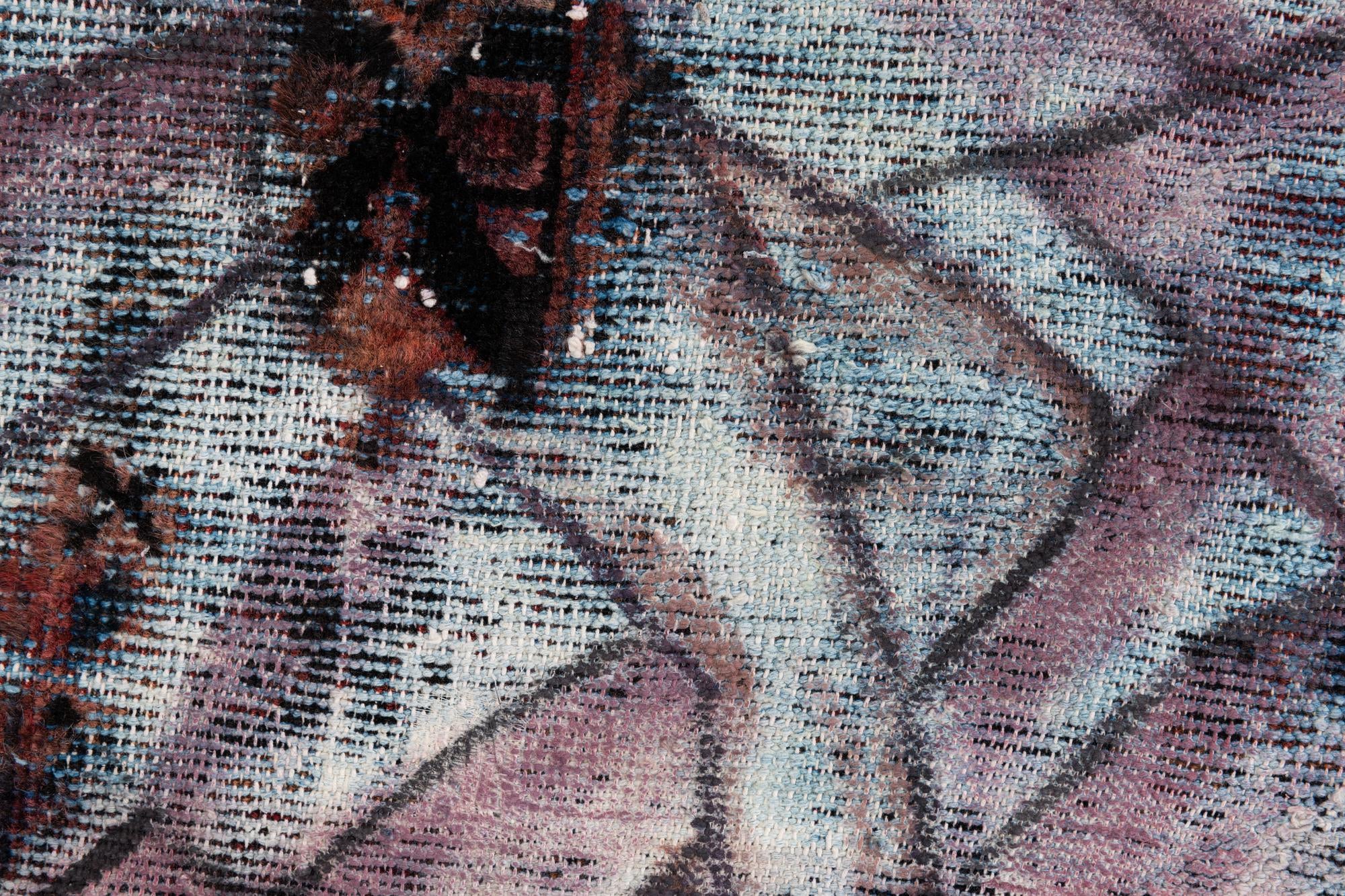 3' 4 x 3' 8 Hand Knotted Ultra Vintage Persian Wool Square Rug