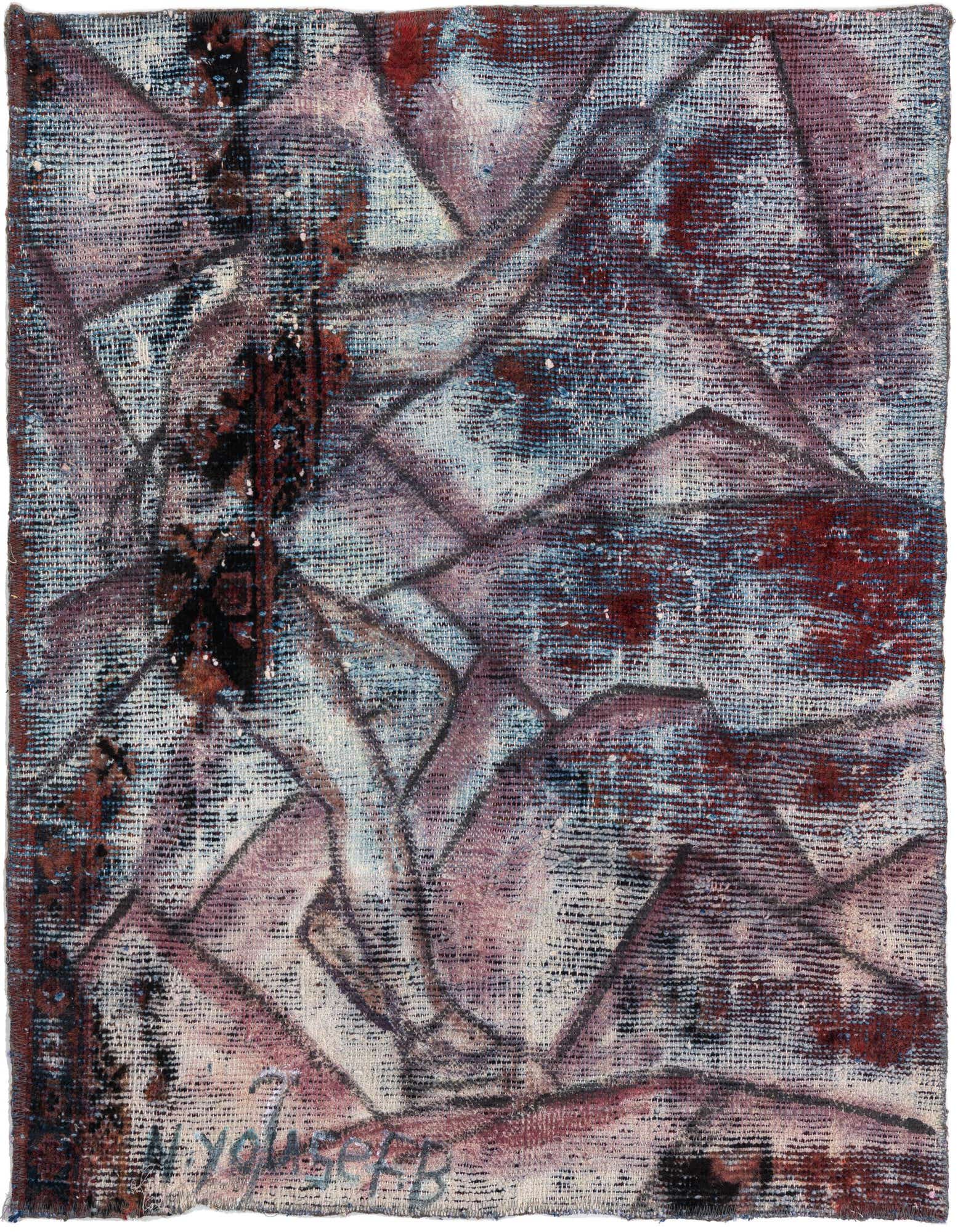 Primary image 3' 4 x 3' 8  Hand Knotted Ultra Vintage Persian Wool Square Rug