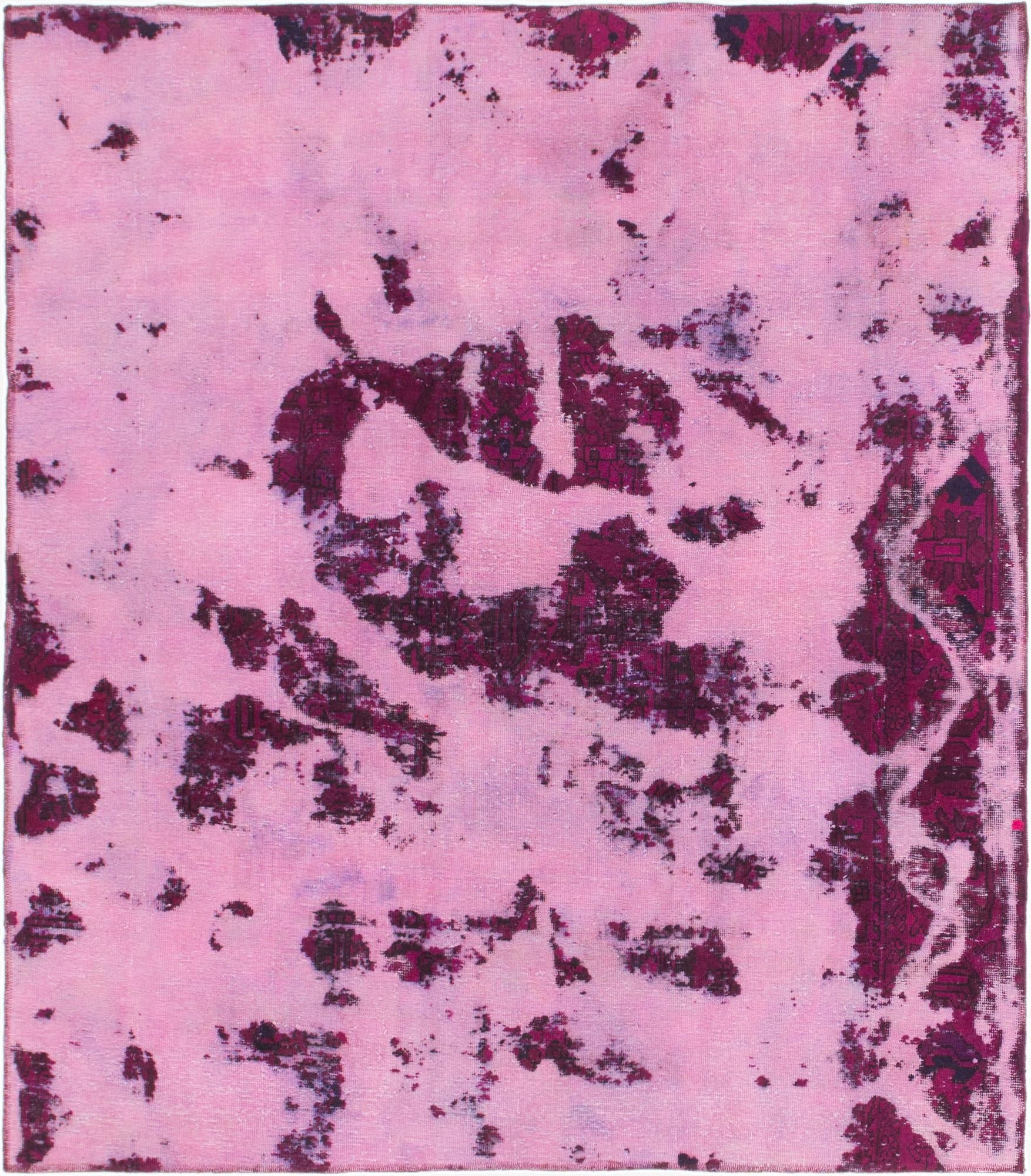 6' 4 x 7'  Hand Knotted Ultra Vintage Persian Wool Square Rug