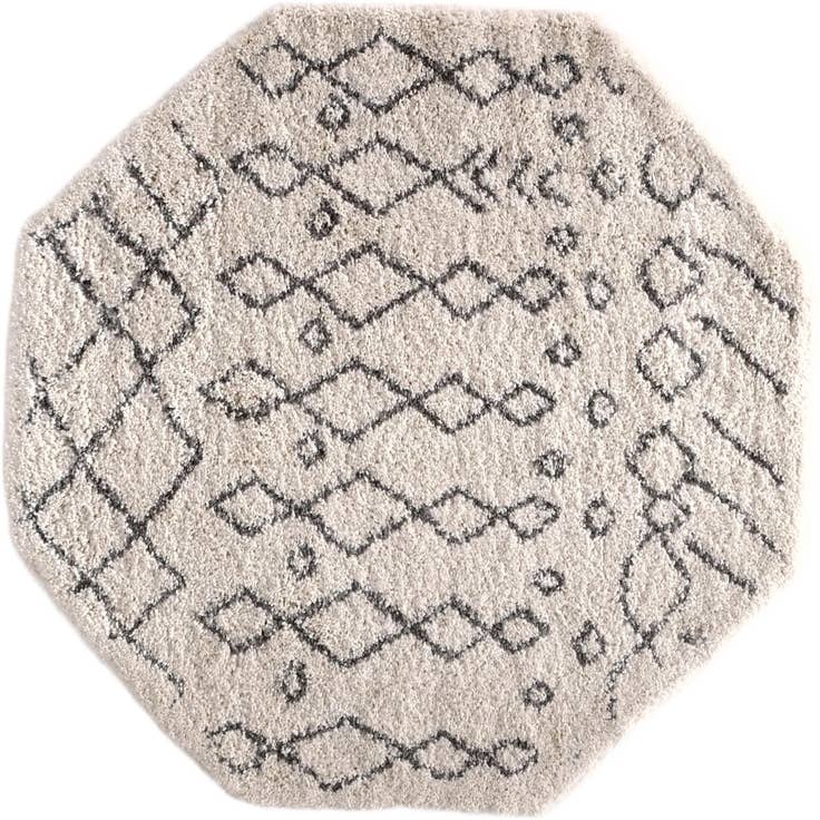 Detail image of 5' 3 x 5' 3 Moroccan Shag Octagon Rug