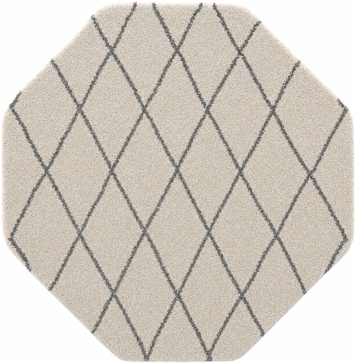 5' 3 x 5' 3 Moroccan Shag Octagon Rug