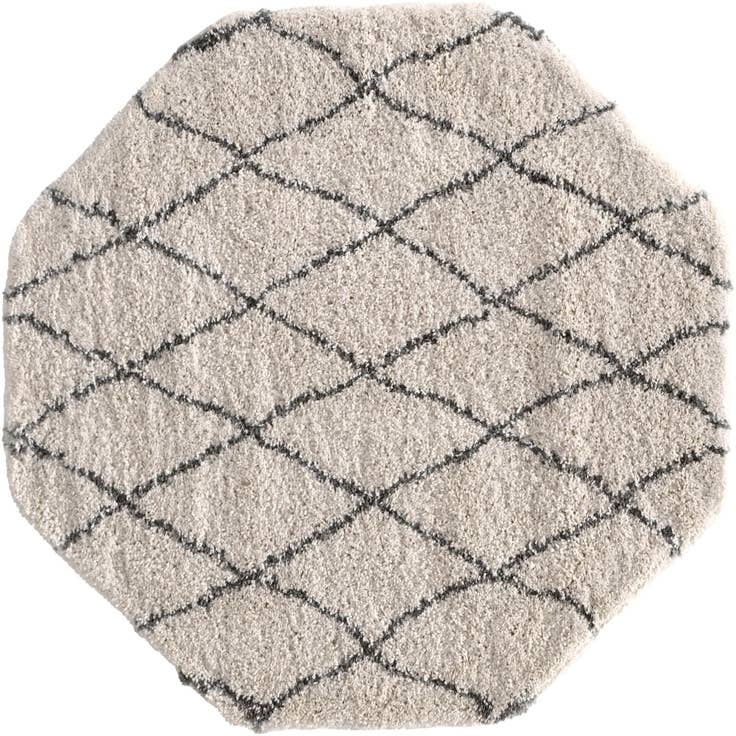 Detail image of 5' 3 x 5' 3 Moroccan Shag Octagon Rug