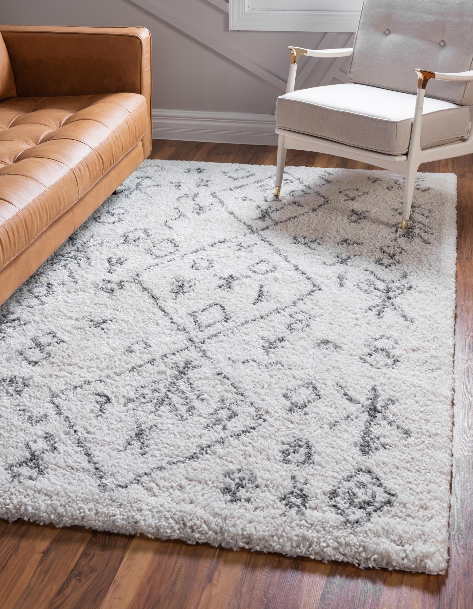 Custom Pure Ivory Marrakesh Shag Rug