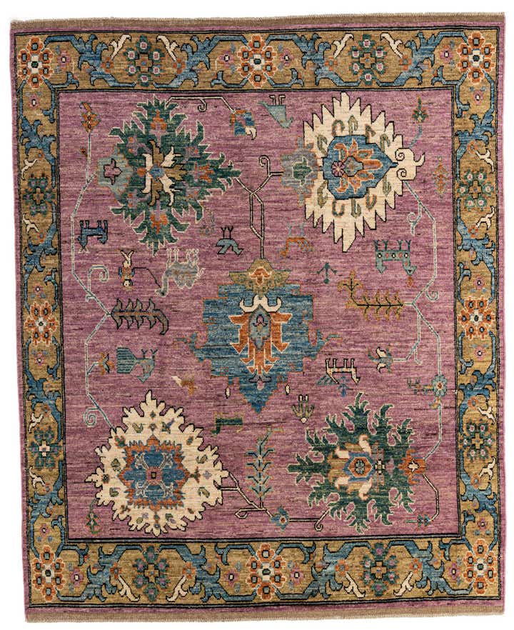 8' 4 x 10' 2 Hand Knotted Oushak Wool Rug