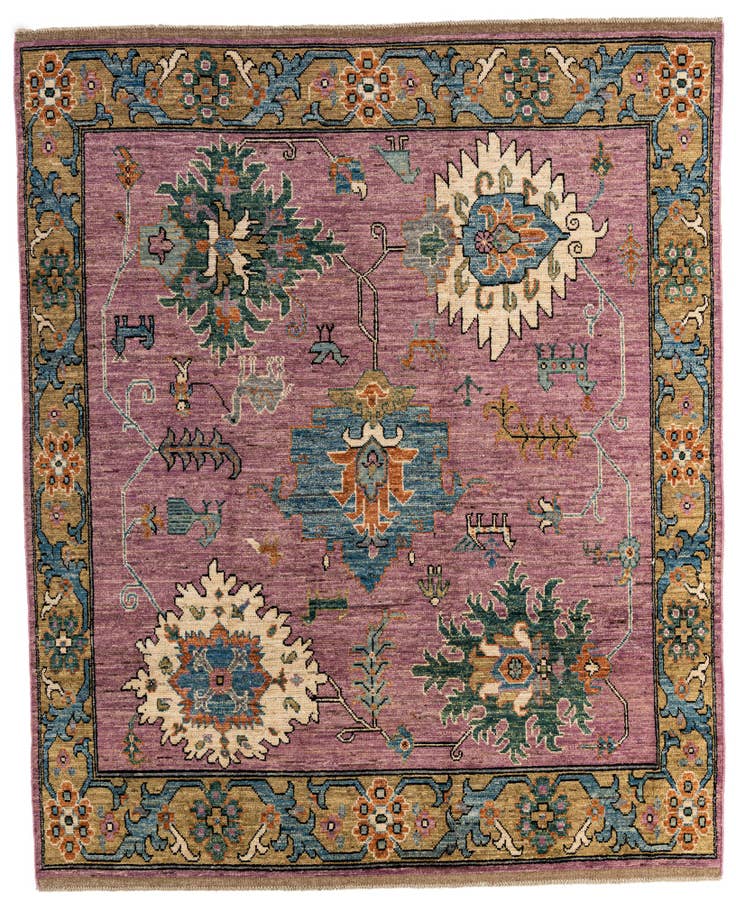 Detail image of 8' 4 x 10' 2 Hand Knotted Oushak Wool Rug
