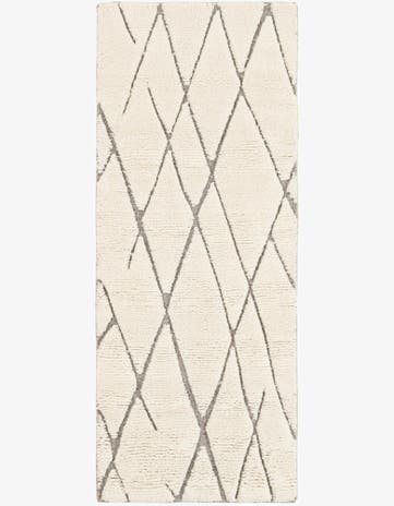 Pure Ivory Atlas Moroccan Wool Runner Rug