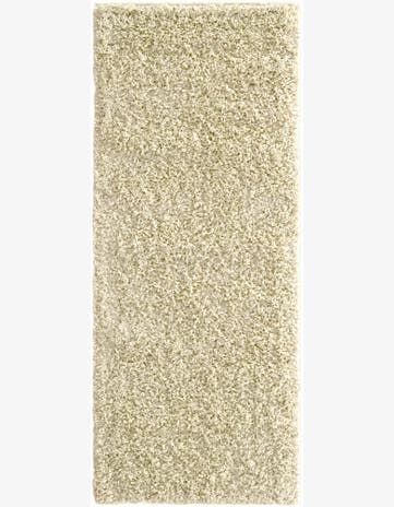 Pure Ivory Solid Shag Runner Rug