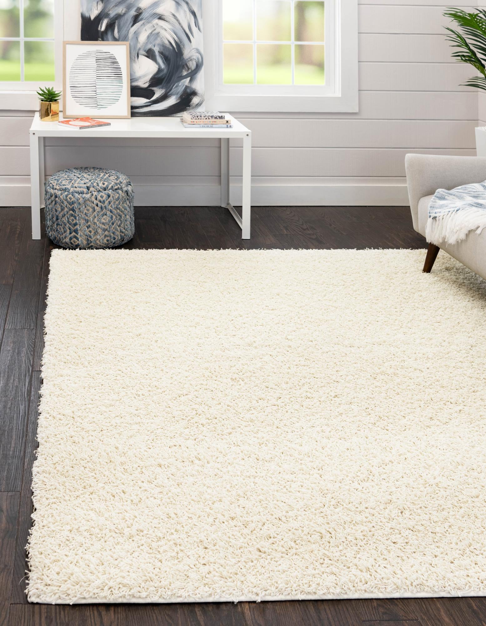 7' x 7' Comfort Solid Shag Square Rug