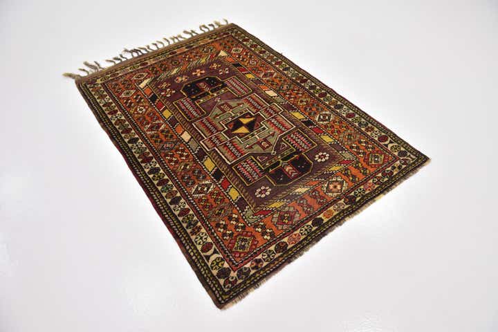 4' x 5' 7 Hand Knotted Anatolian Wool Rug