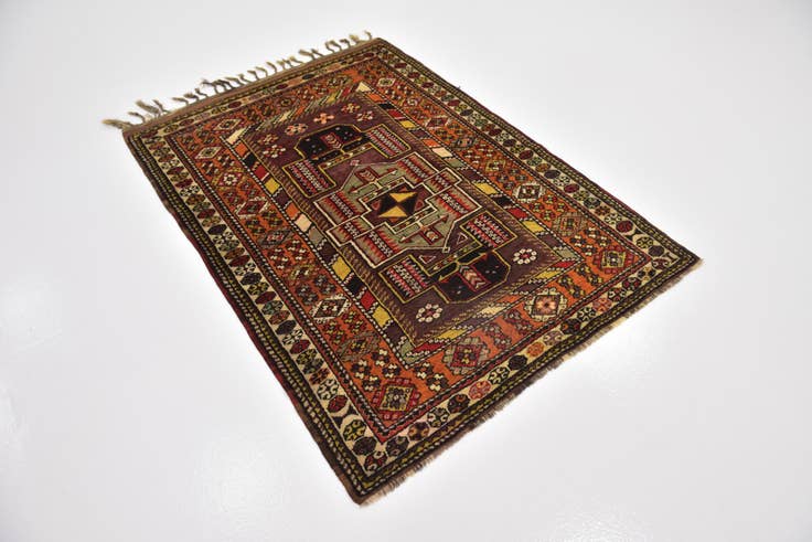 Detail image of 4' x 5' 7 Hand Knotted Anatolian Wool Rug