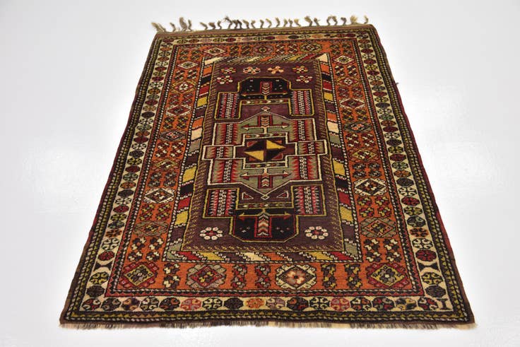 Detail image of 4' x 5' 7 Hand Knotted Anatolian Wool Rug