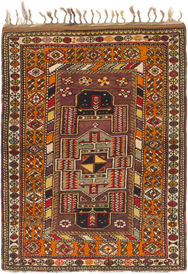 Detail image of 4' x 5' 7 Hand Knotted Anatolian Wool Rug