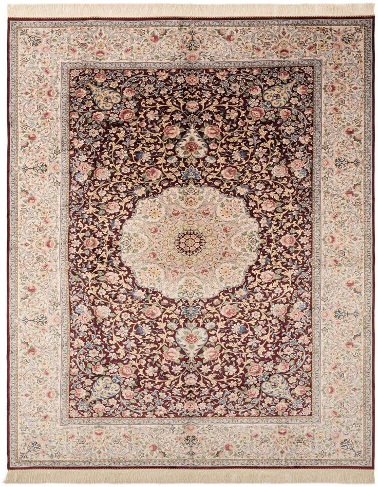 Detail image of 6' 3 x 10' Ghom Design Rug