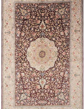 6' 3 x 10' Ghom Design Rug