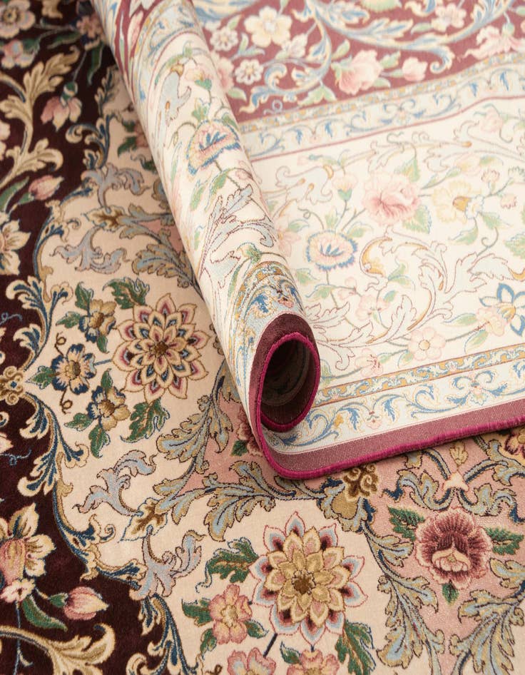 Detail image of 6' 3 x 10' Ghom Design Rug